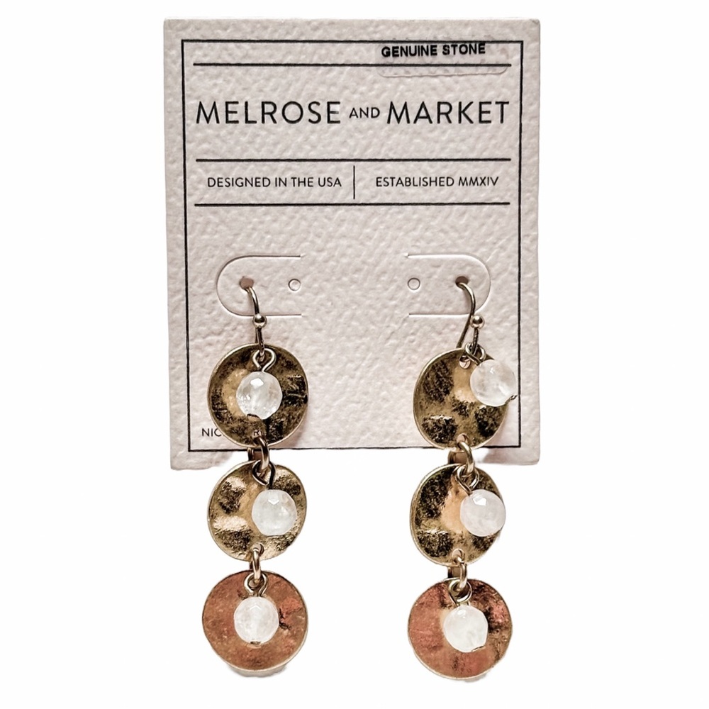 Nordstrom Melrose And Market Gold Tone Disk Drop Earrings